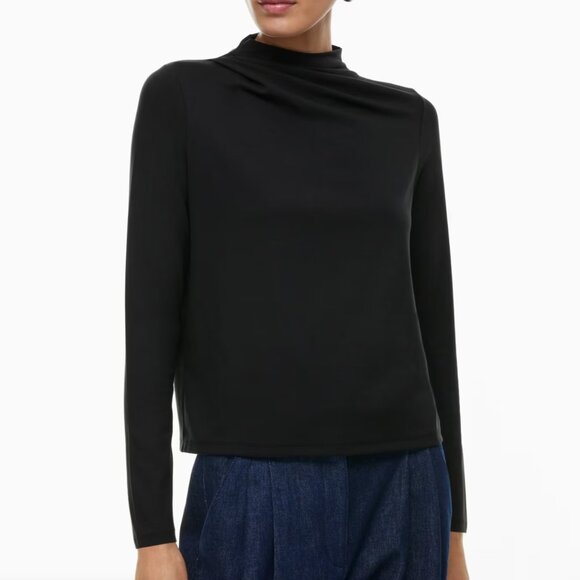 ARITZIA Babaton Boardroom Longsleeve Cowlneck in Taupe Size S - Picture 3 of 7